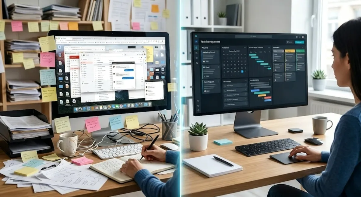 A dashboard summarising task progress across several projects